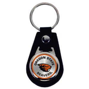 OREGON STATE BEAVERS KEYCHAIN LEATHER TEAR DROP DOME