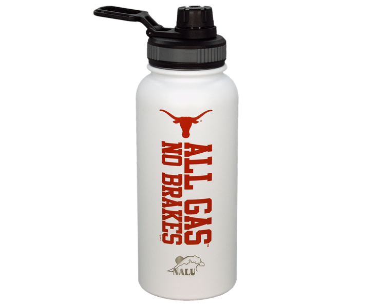 TEXAS LONGHORNS MUG TUMBLER SS WATER BTL WHI ALL GAS NO BRAKES (3