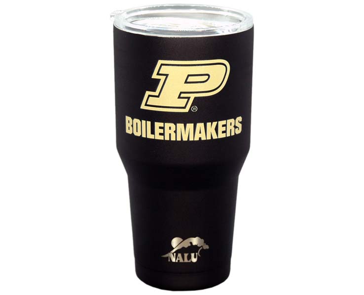 PURDUE BOILERMAKERS MUG TUMBLER SS NALU BLK (30oz)