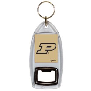 PURDUE BOILERMAKERS KEYCHAIN LUCITE BTL OPENER LOGO