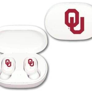 OKLAHOMA SOONERS MEDIA EARBUDS WIRELESS LOGO