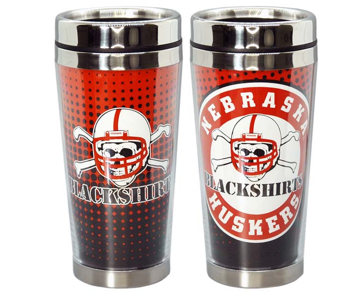 NEBRASKA CORNHUSKERS MUG TRAVEL INSERT BLACKSHIRT (14oz)