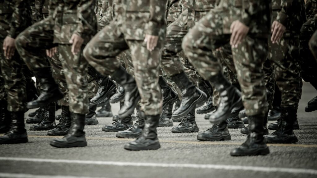 military unit marching in uniform