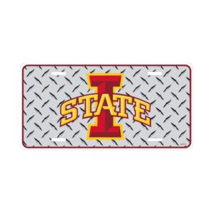IOWA STATE CYCLONES CAR TAG DIAMOND PLATE