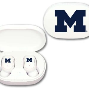 MICHIGAN WOLVERINES MEDIA EARBUDS WIRELESS LOGO