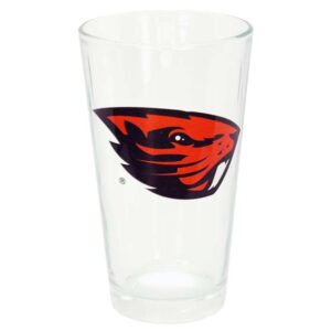 OREGON STATE BEAVERS DRINKWARE PINT GLASS BEAVER HEAD (16oz)