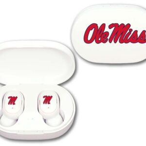 OLE MISS REBELS MEDIA EARBUDS WIRELESS LOGO