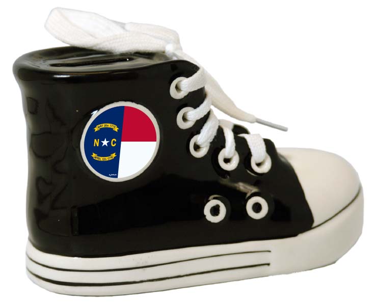 NORTH CAROLINA BANK SHOE STATE FLAG BLK