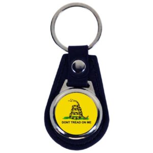 GADSDEN FLAG KEYCHAIN LEATHER TEAR DROP