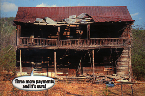 THREE MORE PAYMENTS POSTCARD