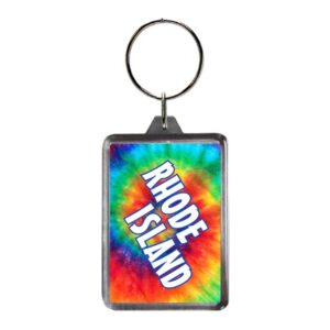 RHODE ISLAND KEYCHAIN LUCITE TIE DYE