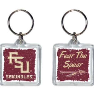 FLORIDA STATE SEMINOLES KEYCHAIN LUCITE TORN DSG