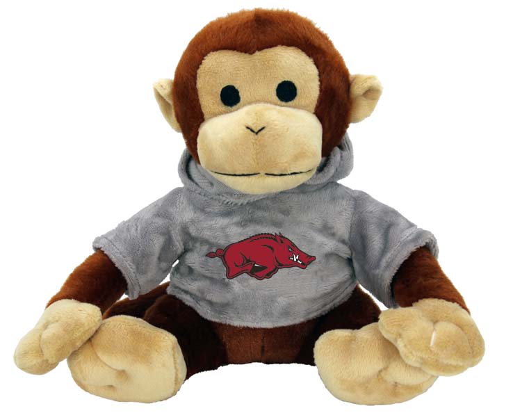 ARKANSAS RAZORBACKS PLUSH MONKEY W HOODIE