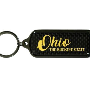 OHIO KEYCHAIN CARBON FIBER OBLONG SCRIPT