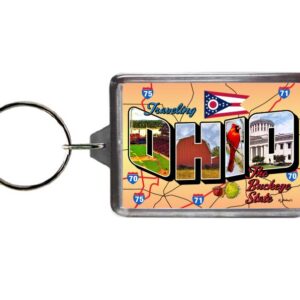 OHIO KEYCHAIN LUCITE POSTCARD