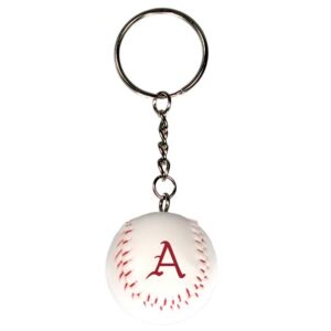 ARKANSAS RAZORBACKS KEYCHAIN BASEBALL "A" LOGO