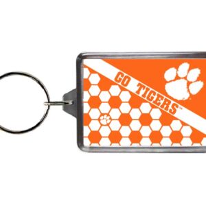 CLEMSON TIGERS KEYCHAIN LUCITE HONEYCOMB
