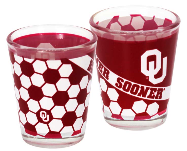 OKLAHOMA SOONERS SHOTGLASS HONEYCOMB