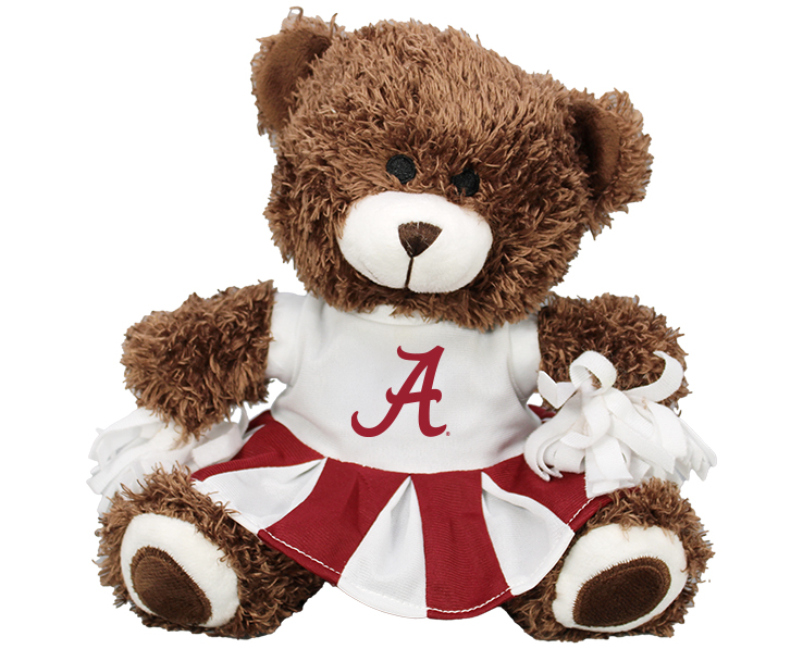 ALABAMA CRIMSON TIDE PLUSH BEAR CHEERLEADER W DRESS RED