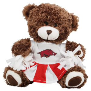 ARKANSAS RAZORBACKS PLUSH BEAR CHEERLEADER W DRESS RED