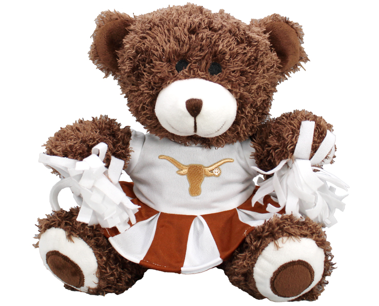 TEXAS LONGHORNS PLUSH BEAR CHEERLEADER W DRESS DARK ORANGE