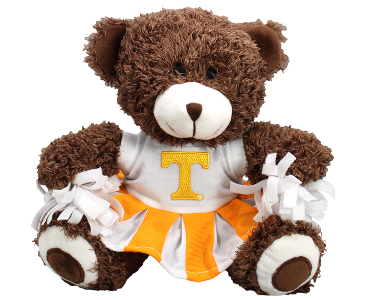 TENNESSEE VOLUNTEERS PLUSH BEAR CHEERLEADER W DRESS ORANGE