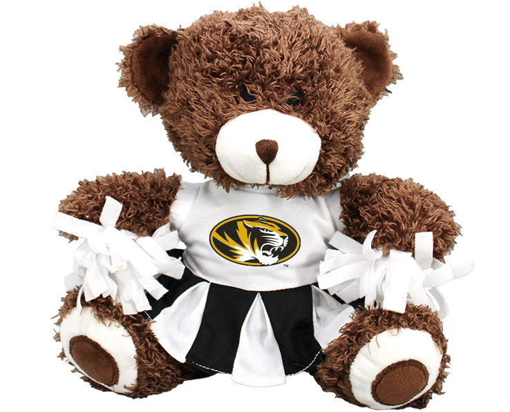 MISSOURI TIGERS PLUSH BEAR CHEERLEADER W DRESS BLK