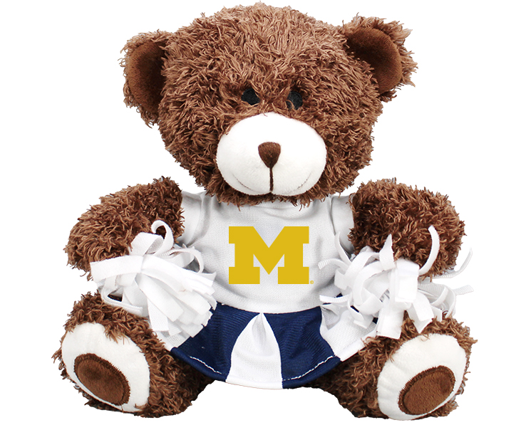 MICHIGAN WOLVERINES PLUSH BEAR CHEERLEADER W DRESS NAVY