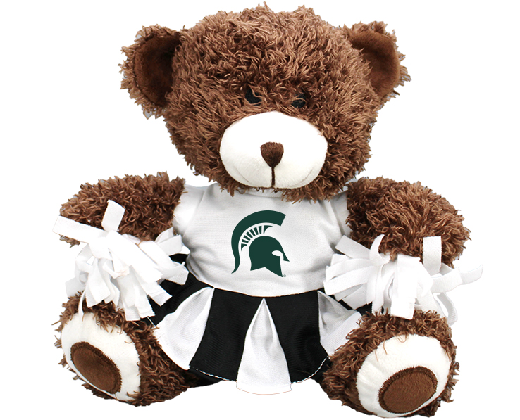 MICHIGAN STATE SPARTANS PLUSH BEAR CHEERLEADER W DRESS BLK