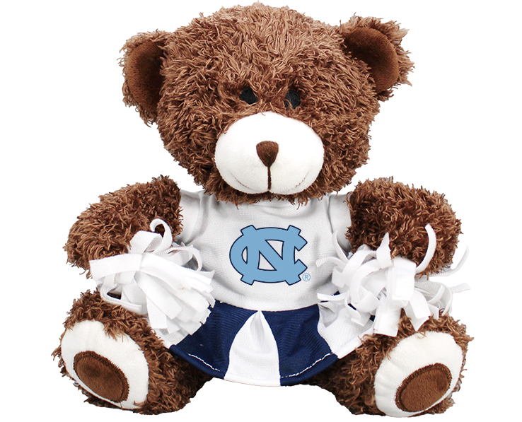 NORTH CAROLINA TAR HEELS PLUSH BEAR CHEERLEADER W DRESS NAVY