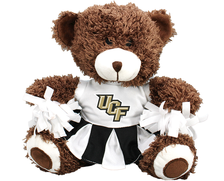 CENTRAL FLORIDA KNIGHTS PLUSH BEAR CHEERLEADER W DRESS BLK