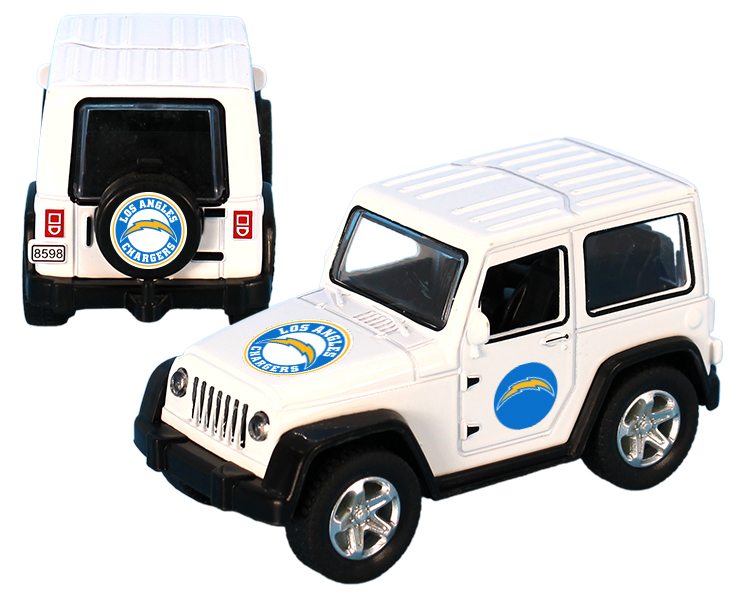 LOS ANGELES CHARGERS TOY TRUCK ATV PULL BACK WHT