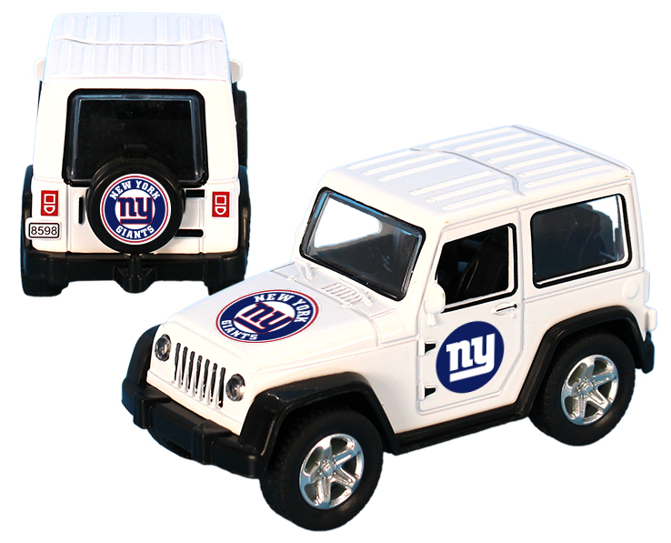 NEW YORK GIANTS TOY TRUCK ATV PULL BACK WHT