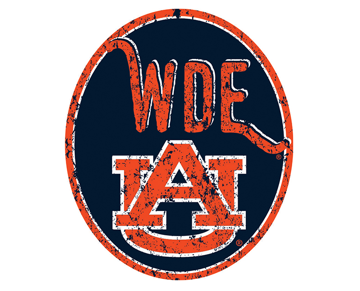AUBURN TIGERS MAGNET ARTWOOD OVAL DISTRESSED