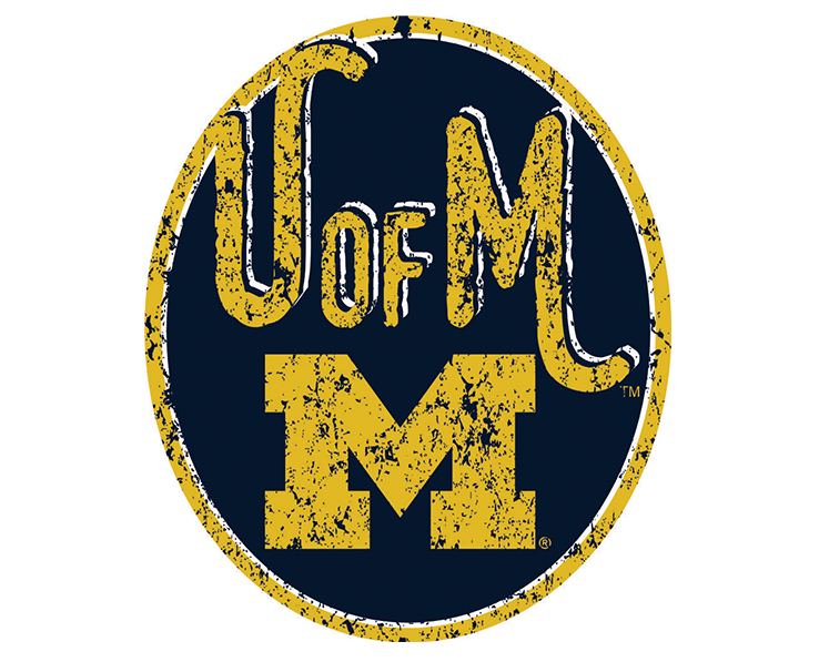 MICHIGAN WOLVERINES MAGNET ARTWOOD OVAL DISTRESSED