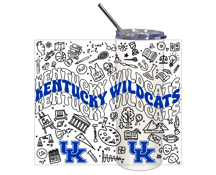 KENTUCKY WILDCATS MUG TUMBLER SKINNY DOODLES