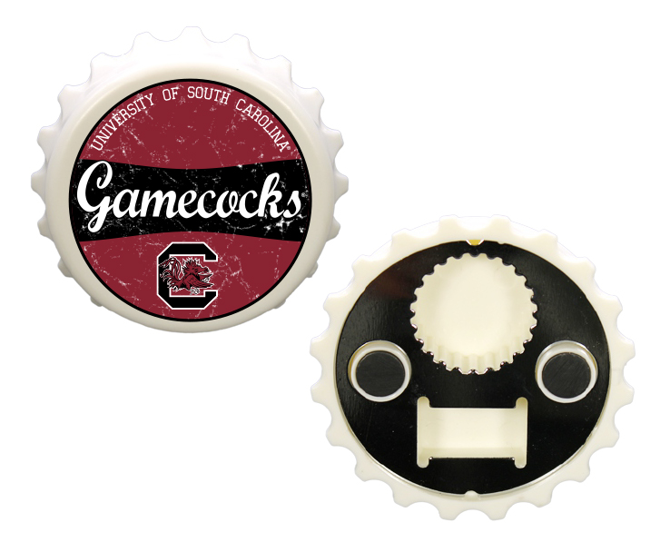 SOUTH CAROLINA GAMECOCKS MAGNET BOTTLE CAP OPENER RETRO