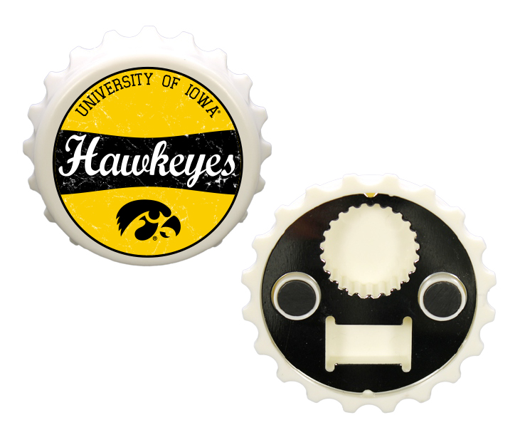 IOWA HAWKEYES MAGNET BOTTLE CAP OPENER RETRO